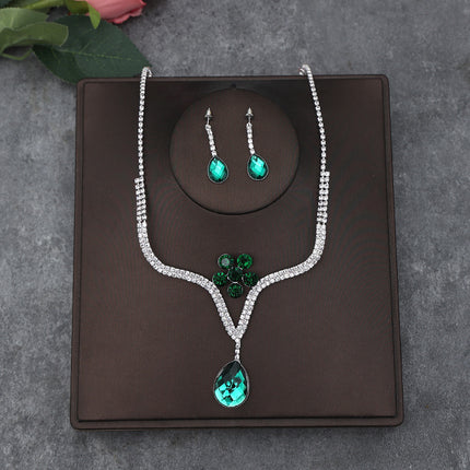 Korean Bride Necklace Earrings Two-piece Decorations Wedding Yarn Wedding Jewelry Wedding Accessories Dance Studio