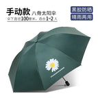 UV conventional manual-GD Daisy-dark green / Vinyl umbrella