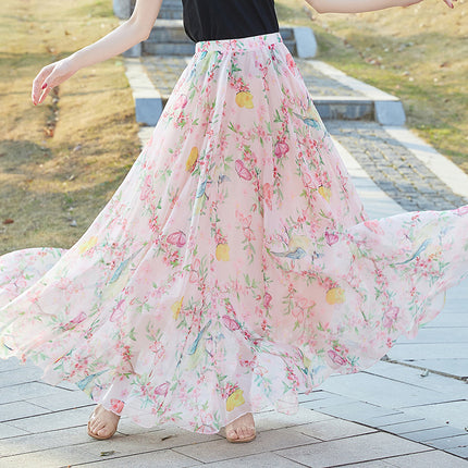 European and American Printed Skirt for Women Amazon 2025 Summer New Casual Seaside Vacation Long Skirt Skirt