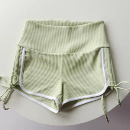 New Summer Quick-Drying Side Drawstring Sexy Hot Pants for Dancing, Fitness and Running, Breathable Three-Point Yoga Shorts for Women