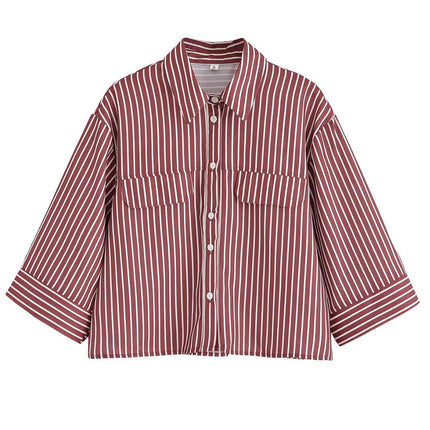 European and American Style Amazon Aliexpress Popular Fashion Trend Versatile Multi-Color Casual and Comfortable Wide-Sleeved Shirt