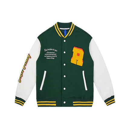 Men's Clothing | 2025 Spring and Autumn Polar Fleece Street Baseball Jacket Towel Embroidery Men's Jacket Customized Three-Dimensional Embroidery