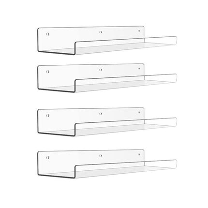 Cross-Border Acrylic Wall-Mounted U-Shaped Storage Rack, Transparent, No-Drill Wall Hanging, Bathroom, Kitchen, Study, Record Storage Rack