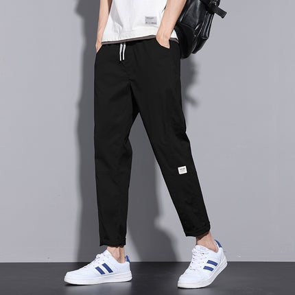 Casual Pants Men's Loose Straight Tooling Youth 2025 New Boys Summer Thin Trendy Brand Cropped Pants