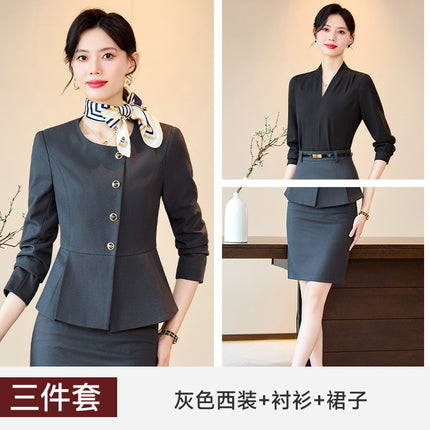 High-end suit suit female 2024 new hotel manager front desk jewelry shop beauty salon professional temperament work clothes