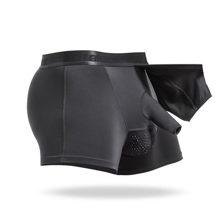Men's Underwear Men's Bag Leather Shotgun Separate Long Restraining Shorts Breathable Scrotum Pants Boxer Pants