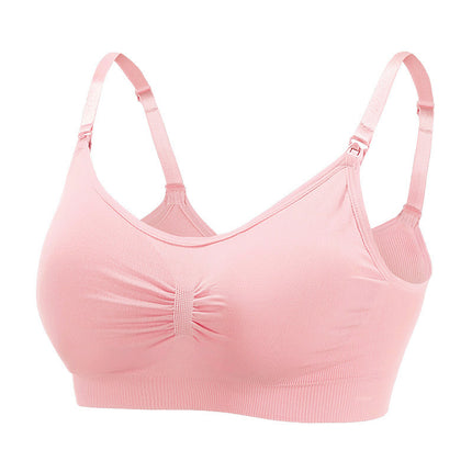 Back-Opening Seamless Plus-Size Nursing Bra, Adjustable Push-Up Postpartum Thin Bra for Breastfeeding