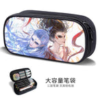 Large-capacity three-layer canvas pencil case-factory direct sales / B58536