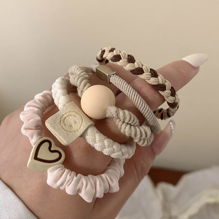 Simple Elegant Durable High Elastic Women's Hair Rope Rubber Tendon Hair Ring Thickened High Ponytail Headwear Hair Rope Hair Accessories