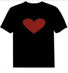 Luminous T-shirt men and women with cross-border Amazon disco net red bar nightclub led voice-activated luminous short sleeve wholesale