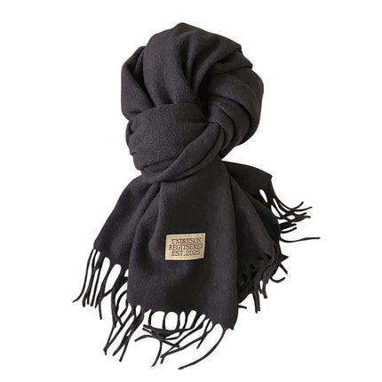 New Pure Color Imitation Cashmere Scarf for Women in Winter, Monochromatic, Versatile, High-End, Warm Neck Protection, Neck Scarf for Couples