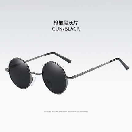 801 Hong Kong Style Small Round Mirror Retro Polarized Sunglasses for Women Prince Mirror Spring Leg Sunglasses for Men Wholesale