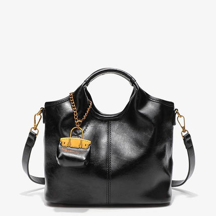 Bucket Bag 2025 New Leather Handbag Tote Bag Fashionable All-match Simple Casual Shoulder Crossbody Bag
