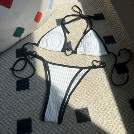 Shengyuanfa 2025 European and American New Heart-Wrapped Drawstring Straps Swimsuit Swimsuit Bikini Bikini Cross-Border