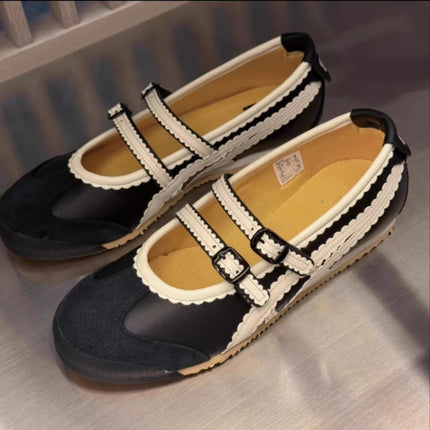 Sheepskin Edition ~ 2025 Ghost Family Japanese Style Ballet Shoes with Flat Bottom Women's Leather Girl's Style Mary Jane Shoes
