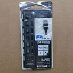 7-port hub-black blister pack
