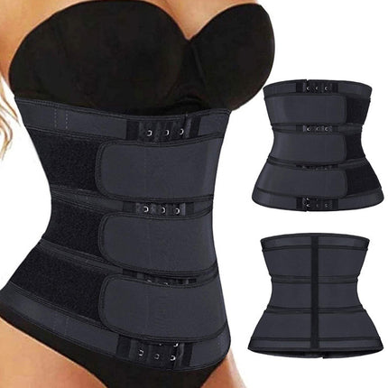 Cross-Border Sweat-Inducing Waist Trainer with Zipper and Snap Buttons, Women's Waist Cincher, Slimming Belt, Sports Waist Shaper