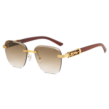 New Fashion Frameless Edge Sunglasses Women's Multilateral Glasses Men's Personalized Wear Street Shot Sunglasses 80