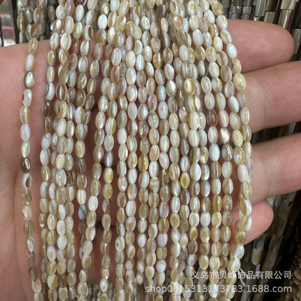 Natural Cow Tendon Shell Beads Round Tube Beads DIY Jewelry with Necklace Penguin Shell Oil Flower Shell Beads Bracelet Wholesale