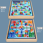 [Package 19 Large Wooden] Two-in-one Flying Chess