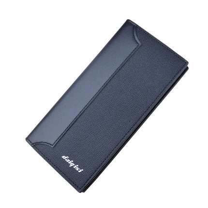 New Wallet Men's Long Wallet Vertical Fashionable Stitching Color Contrast Soft Wallet Multi-card Banknote Clip suit Bag