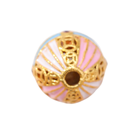 Cloisonné Hollow Beads Oil-Dropped Color-Preserving Copper-Plated Sand Gold DIY Burnt Blue Accessories Handmade Beaded Bracelet Jewelry Accessories