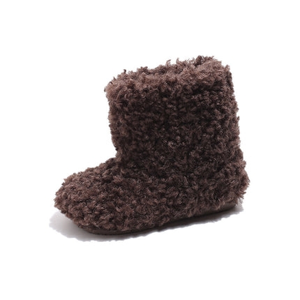 Circle Velvet Girls' Shoes, Furry Boots, Kidsren's Snow Boots, 2026 Winter New Korean Style Slip-On Shoes, Baby Cotton Shoes