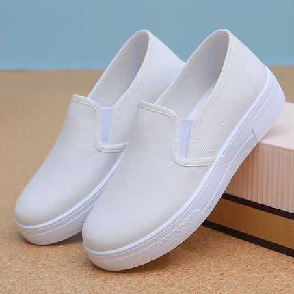 Wholesale and retail summer women's work shoes nurse small white shoes old Beijing cloth shoes non-slip flat sole pedal solid color