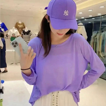 Wholesale T-Shirt for Women 2025 New Short-Sleeved Popular Summer Right Shoulder Ice Silk Mesh Top Slightly See-Through Facial Mask Bottoming Shirt