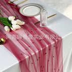 A18 wine red yarn wine red beads / 150*300CM