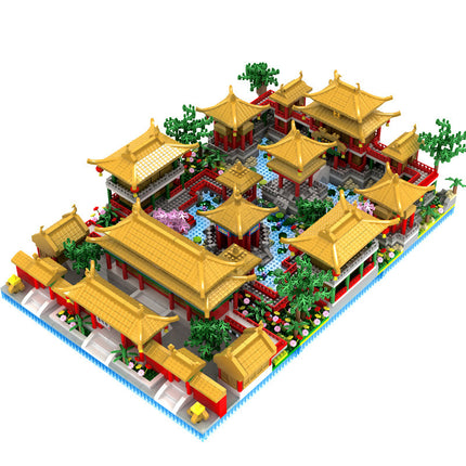 Chinese Style Blocks Compatible Lego Blocks Peach Blossom Pool Building Micro Particles Difficulty DIY Handmade Gift Toys
