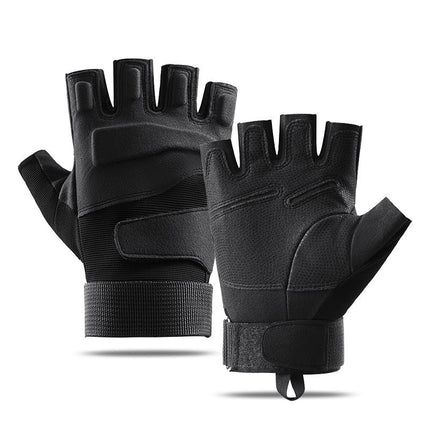 Black Hawk Tactical Half-Finger Gloves Men's Outdoor Sports Mountaineering Fitness Protection Military Fan Special Forces Motorcycle Riding