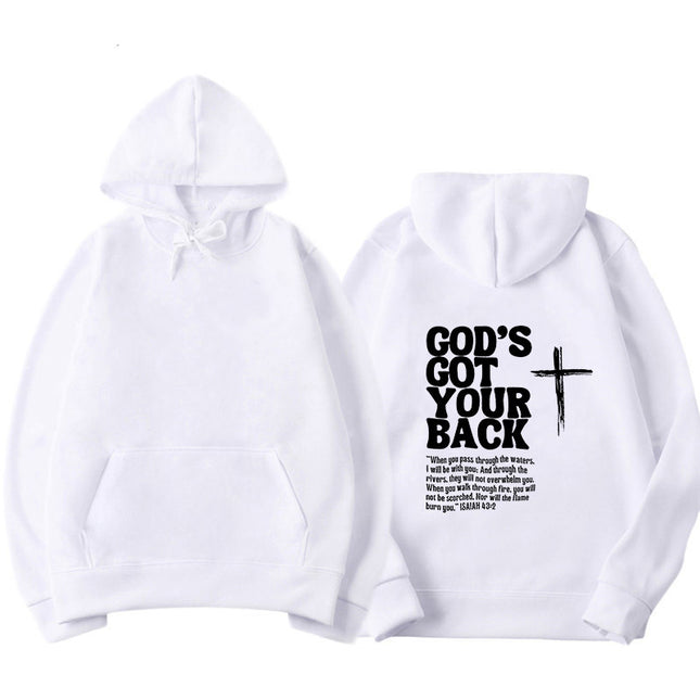 Foreign Trade Cross-Border Independent Station Women's Hooded Sweatshirt Hoodie with Letter Print on the Back Oversized Hoodie