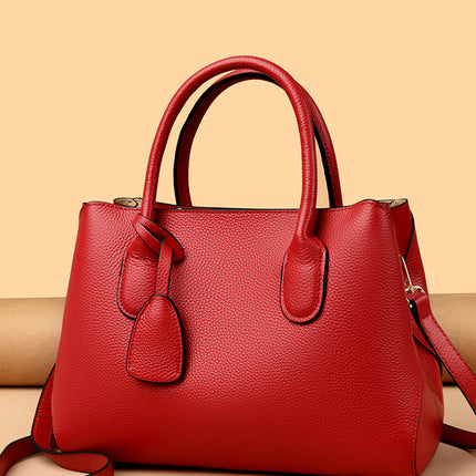 Genuine Leather Tote Bag High-end Large Capacity Women's Bag 2025 New Top Layer Cowhide Women's Bag Commuter Shoulder Crossbody Bag