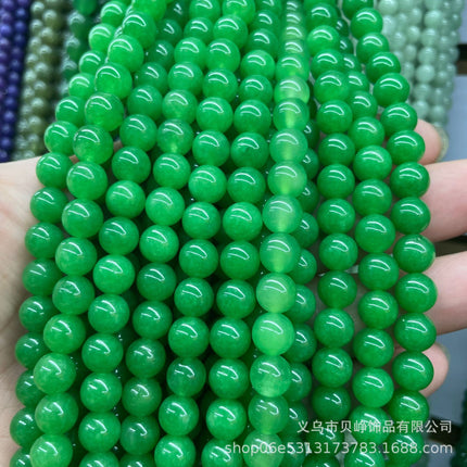 Wholesale high quality chalcedony aquamarine jasper aquatic grass jade loose beads semi-finished jewelry accessories DIY bracelet with beads