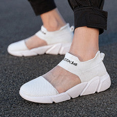 New summer couple flying woven socks shoes mesh casual shoes thick bottom women's shoes lazy shoes slip-on