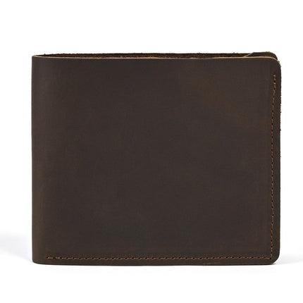 Men's Crazy Horse Leather Wallet Genuine Leather Card Holder Simple 80% off Horizontal Style Pure Leather Vintage Wallet