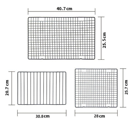 Baking Tools Small size large cake cold rack black non-stick cold drying net bread cooling rack square baking net