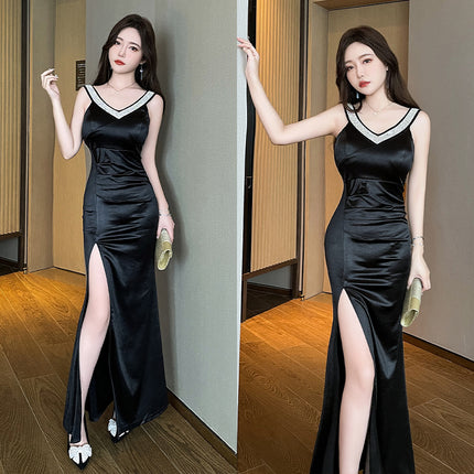 New Sexy Elegant Foot Bath Technician Work Clothes DJ Princess Massage Slim-fit KTV Massage Evening Dress