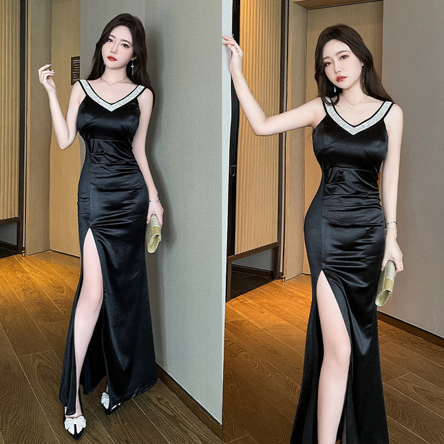 New Sexy Elegant Foot Bath Technician Work Clothes DJ Princess Massage Slim-fit KTV Massage Evening Dress