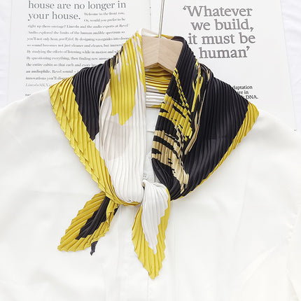 New wrinkled small square scarf female Korean imitation silk printed wrinkled small scarf Joker scarf decorative scarf wholesale