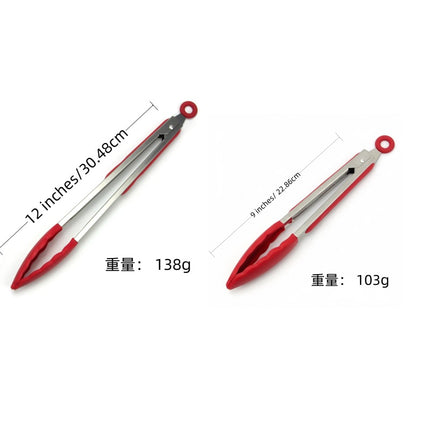Cross Border Black Silicone Clip Food Clip Commercial High Temperature Resistant Food Grade Kitchen Steak Barbecue Grill Tool