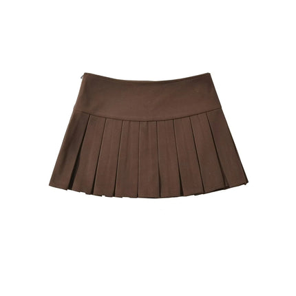 French Style Autumn and Winter Woolen Wide-brimmed Pleated Skirt Women's All-match Anti-naked Skirt Mini Skirt
