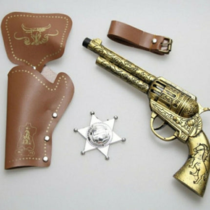 Samurai Costume Props Silver Gold Cowboy Gun Children's Weapons Toys Western Cowboy Weapons Revolver Pistol Scarf