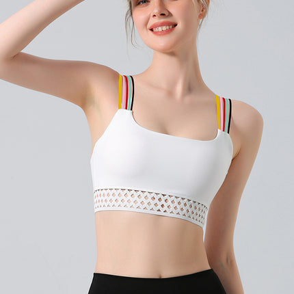 Europe and the United States cross-border foreign trade fashion hollow vest yoga clothing suit women's sports bra gathered fitness underwear bra