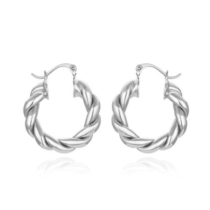 Cross-border European and American earrings ins fashion short C- shaped horns earrings stainless steel 18K gold-plated earrings women wholesale