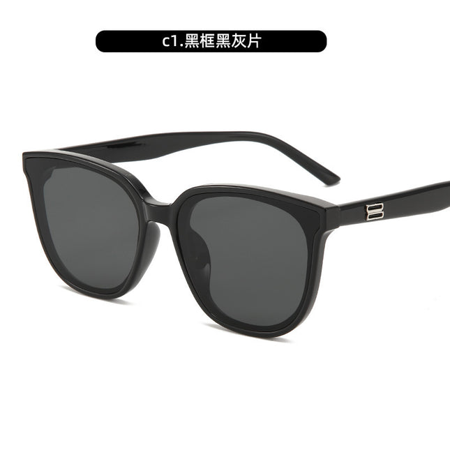 New Trendy GM Sunglasses Women's Trendy Korean Style High-end Sense Square Large Frame Black Sunglasses Men's Sun Protection UV Protection