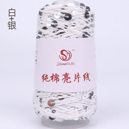 Siyue pure cotton sequined yarn size beads 3+6 hand-woven yarn tube yarn factory wholesale wool ball cross-border