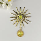 Golden sunflower fruit green beads
