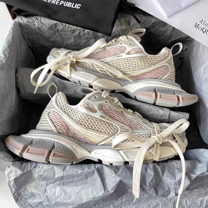 2026 Spring and Summer Dad Shoes for Men and Women, Breathable, Versatile, Distressed, Thick-Soled, Height-Increasing, Casual Couple Sneakers